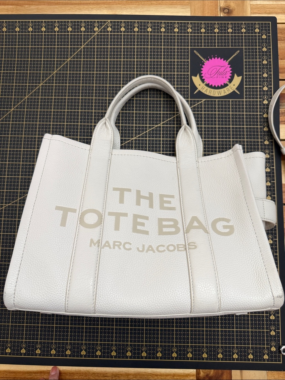 Marc Jacobs White The Tote Bag with Logo Print
